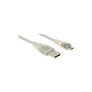 DeLOCK - USB-kabel - USB (M) - 5-stifts Micro-USB typ B (M) - 1,0 m (USB/USB2.0) - transparent (83898)