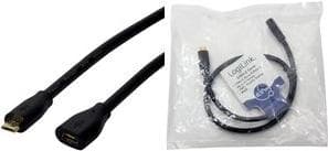 Logilink - USB forlængerkabel - Micro USB Type B (M) til Micro USB Type B (W) - USB 2.0 - 2 m - Sort (CU0123)