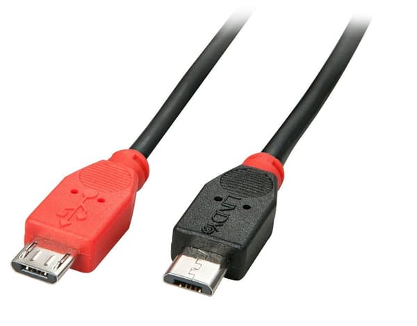 Lindy - USB-kabel - 5-stifts mikro-USB typ B (M) - 5-stifts mikro-USB typ B (M) - 50 cm (USB/USB2.0) - svart (31758)