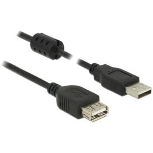 DeLOCK - USB-förlängningskabel - USB (M) till USB (W) - 5,0 m - svart (84887)