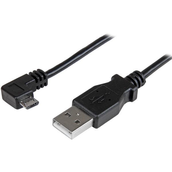 0 5 m mikro-USB laddnings- och synkroniseringskabel M/M - högervinkel mikro-USB - 24 AWG