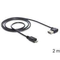 DeLOCK EASY-USB - USB-kabel - USB typ A, 4-stift (M) - 5-stift mikro-USB typ B (M) - 2,0 m (USB / USB2.0) - svart (83383)