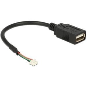 DeLOCK - Intern og ekstern USB-adapter - USB (F) til 4-benet USB2.0 header (F) - 15 cm - Sort (84834)