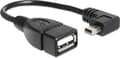Miniatyrbillede 1 af 4: DeLOCK USB Mini B (m) vinklet til USB-A (f) OTG-adapter - USB2.0 - op til 2A / sort - 0,15 meter