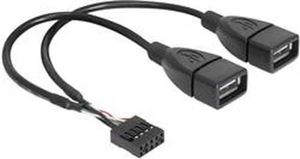 Delock - Kaapeli USB 2.0 Typ-A 2 x Buchse auf Pin Header