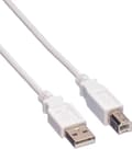 Miniatyrbild 1 av 4: Värde USB till USB-B-kabel - USB2.0 - upp till 0,5A / vit - 3 meter