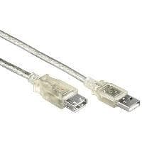 Delock-jatkokaapeli USB 2.0 Type-A uros > USB 2.0 Type-A naaras 0,3 m läpinäkyvä (82244)