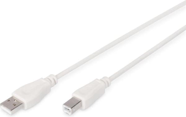 Digitus USB-kabel USB 2.0 USB-A-kontakt, USB-B-kontakt 1,80 m Beige