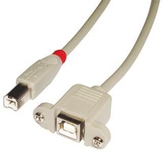 Lindy - USB-förlängningskabel - USB typ B, 4-stift (M) - USB typ B, 4-stift (W) - 1,0m (USB / USB2.0) - ljusgrå (31801)