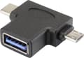 Miniatyrbillede 1 af 5: Renkforce USB 3.2 Gen 1 (USB 3.0) Adapter [1x USB-C-stik, Micro-USB 2.0 B-stik - 1x USB 3.2 Gen 2-stik A (USB 3.1)] Med OTG-funktion, guldbelagt