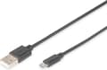 Miniatyrbillede 1 af 4: Digitus USB-kabel USB 2.0 USB-C-stik, USB-micro-B-stik 1,00 m Sort Rund, Afskærmet (dobbelt)