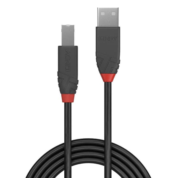 Lindy 36672 USB kabel 1 m USB 2.0 USB A USB B Sort