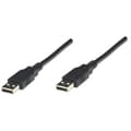 Pikkukuva 1 / 3: Manhattan - USB-kaapeli - USB (M) USB (M) - USB 2.0 - 300 V - 0,5 A - 1,8 m - valettu - Musta (306089)