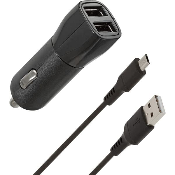 Wave Dual-USB 3,1A biloplader og microUSB-kabel