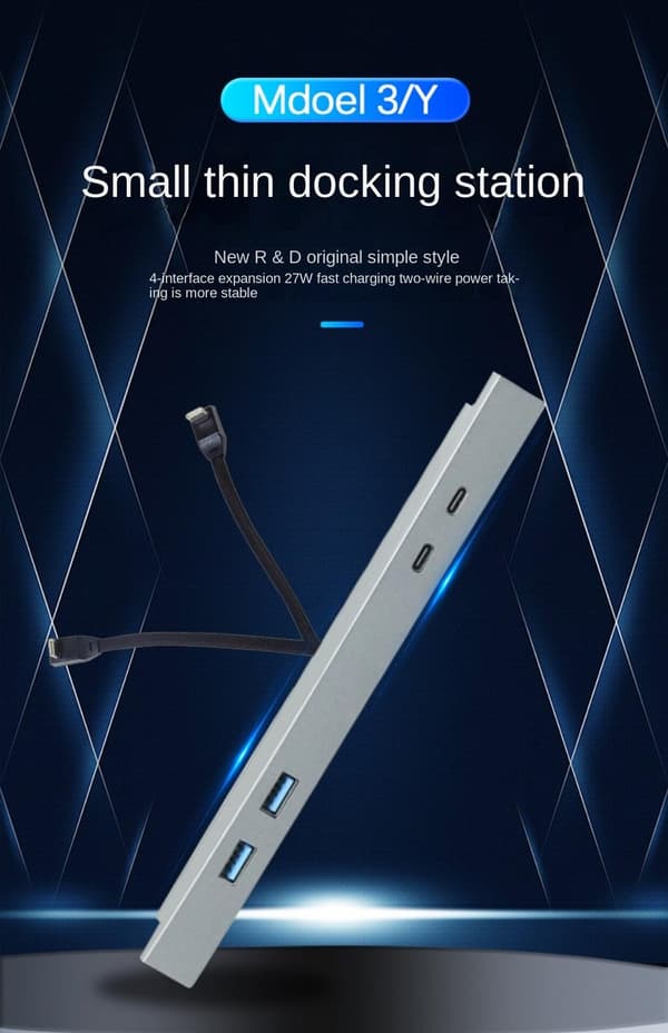 Dockningsstation för Tesla model 3/Y 2x USB - A 2X USB - C