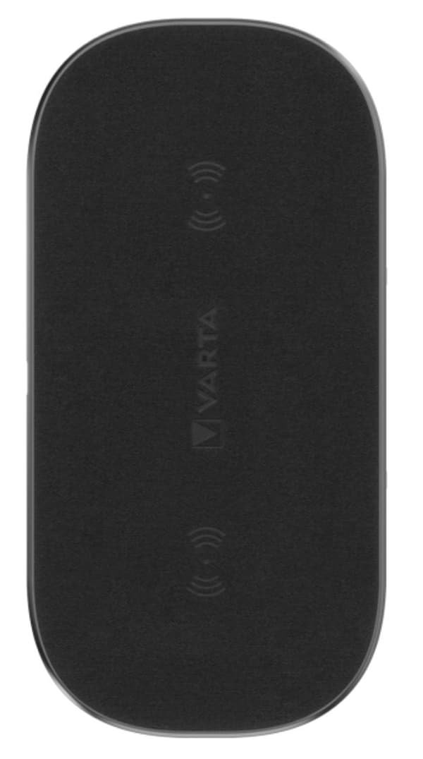 VARTA Wireless Charger Multi Det bekväma sättet att ladda! Ultrasnabb och snygg energileverantör som laddar 2 enheter samtidigt! Maximal laddningshast Svart