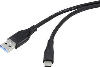 USB-kabel USB 3.2 Gen1 3.0 3.1 USB-C hane 3,00 m Svart (RF-4995178)