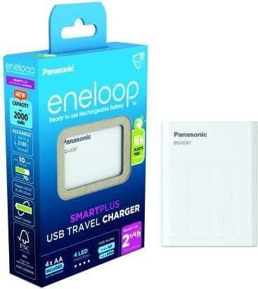 Panasonic BQ-CC87 +4x eneloop AA rundcelleoplader NiMH Micro (AAA), Mignon (AA) (52087040)
