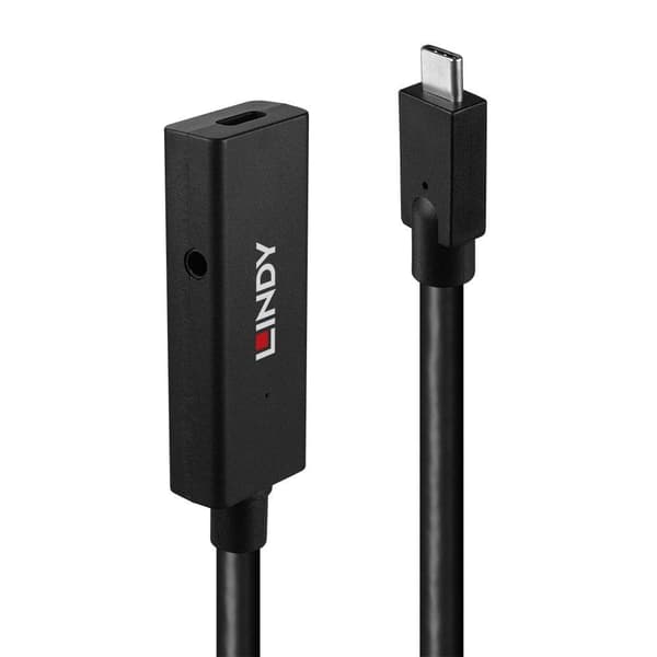 Lindy 5m USB 3.2 Gen 2 C/C aktiv forlængelse 5m USB 3.2 forlængelse til USB-port type C på computeren med dataoverførselshastigheder op til 10Gbit/s (
