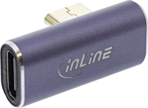 InLine® USB4-adapter, USB Type-C hane/hona vertikal höger/vänstervinklad, aluminium, grå (35900C)