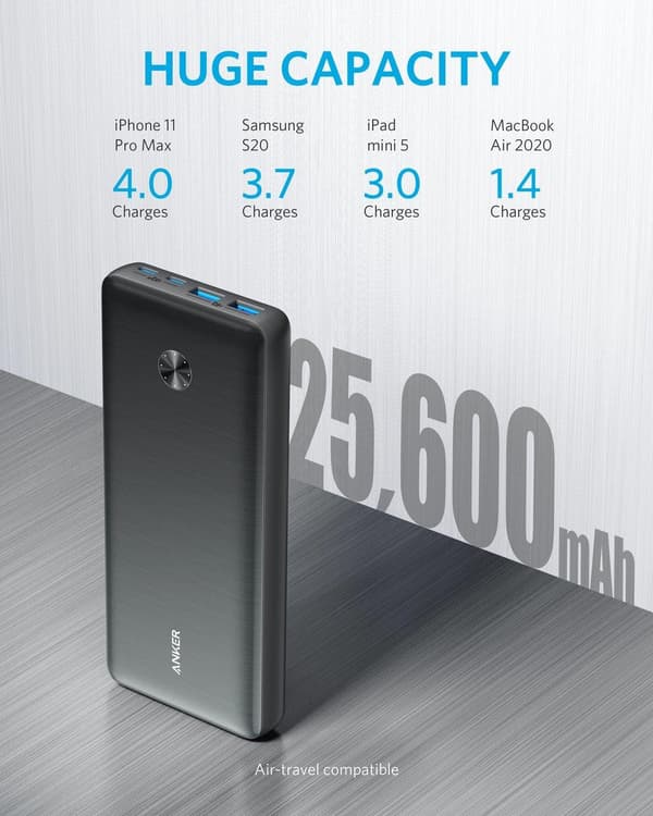 Anker PowerCore III Elite 25600 mAh Power Bank - musta 100W