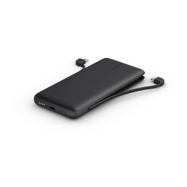 Belkin BOOST↑CHARGE™ Plus - 2 port 10.000 mAh USB-C Power Bank med integrerede kabler - sort