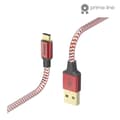 Miniatyrbild 1 av 5: Hama reflekterande USB-kabel 1,5 m USB 2.0 USB A USB C röd (00201559)