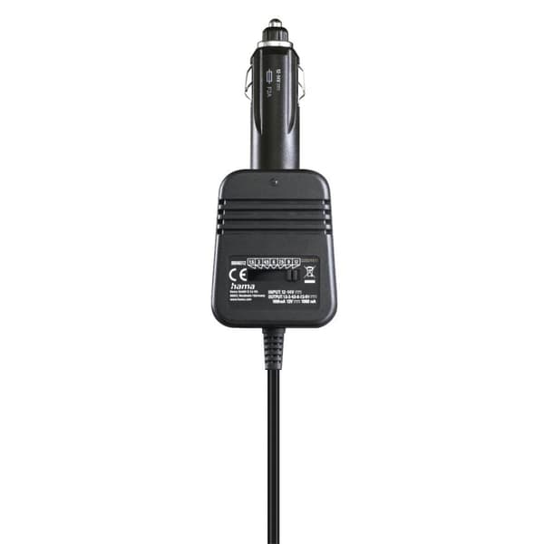 Hama strømforsyning til køretøjer, justerbar, 1000mA, 12W, maks. 12V, stabiliseret, 8 adaptere (00223401) Sort