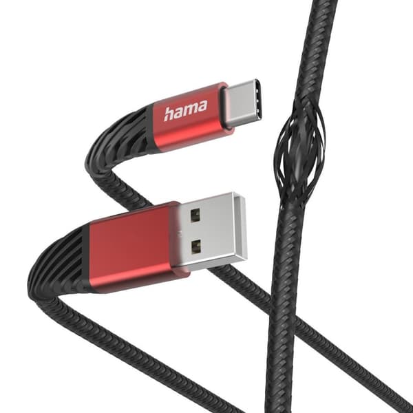 Hama Extreme USB-kabel 1,5 m USB 2.0 USB A USB C sort - rød (00201540)