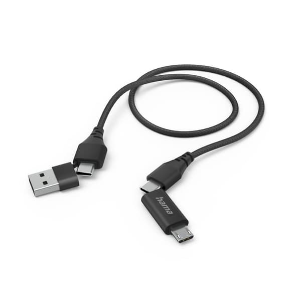 Hama 00201537 USB-kabel 1,5 m USB 2.0 USB A/USB C USB C/Micro USB B svart (00201537)