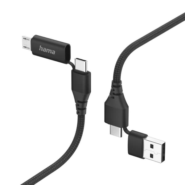 Hama 00201537 USB-kabel 1,5 m USB 2.0 USB A/USB C USB C/Micro USB B svart (00201537)
