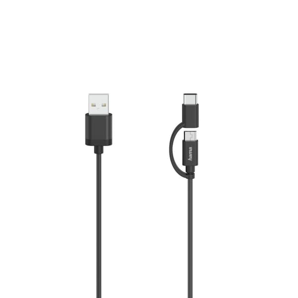 Hama 00200616 USB-kabel 0,75 m USB 2.0 USB A USB C/Micro-USB A svart (00200616)