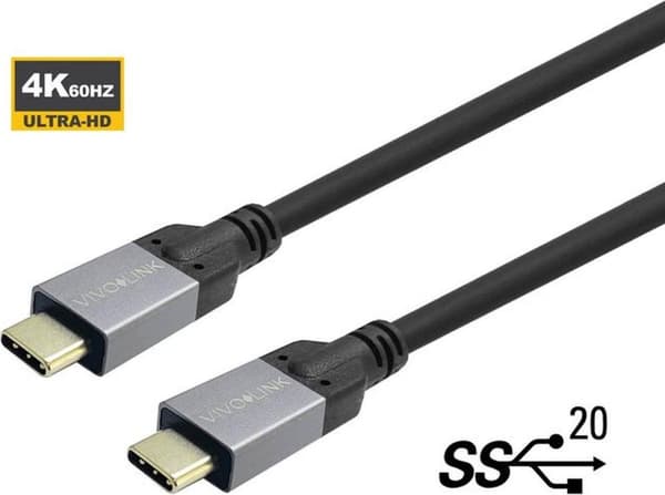 Vivolink PROUSBCMM4, 4 m, USB-C, USB-C, USB 3.2 Gen 1 (3.1 Gen 1), 20000 Mbit/s, musta