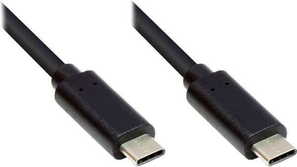 USB-C til USB-C kabel - USB2.0 - op til 20V/3A / sort - 2 meter