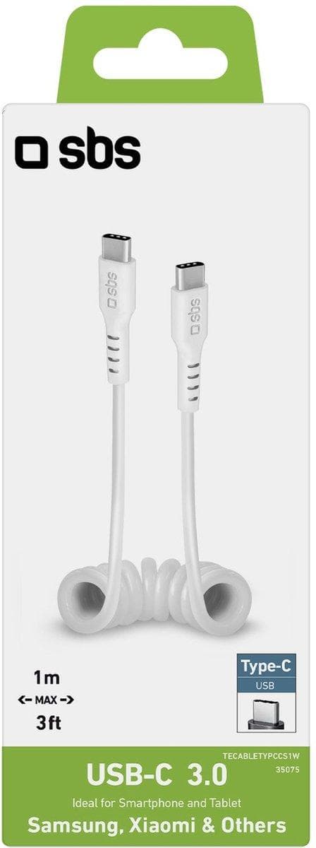 SBS TECABLETYPCCS1W USB-kabel 1 m USB 3.2 Gen 1 (3.1 Gen 1) USB C Hvid