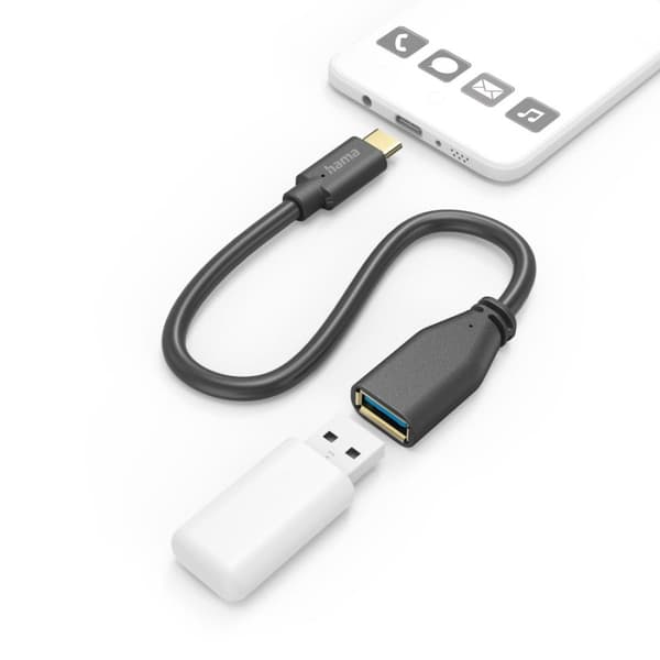 Hama 00201605 USB-kabel 0,15 m USB 3.2 Gen 1 (3.1 Gen 1) USB C USB A Svart
