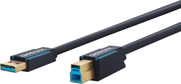 clicktronic USB-kabel USB 3.2 Gen1 (USB 3.0 / USB 3.1 Gen1) USB-A-kontakt, USB-B-kontakt 50,00 cm Blåguldpläterade kontakter