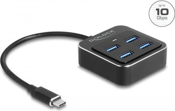 Delock USB 3.2 Gen 2 USB Type-C™ Hub med 4 x USB Type-A hun - 10 Gbps (64191)