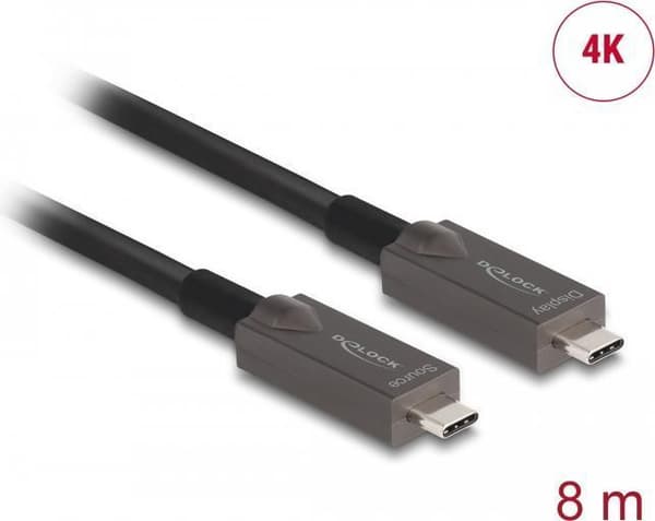 Delock Active Optical USB-C™ Video + Data + PD-kabel 8 m (84147)