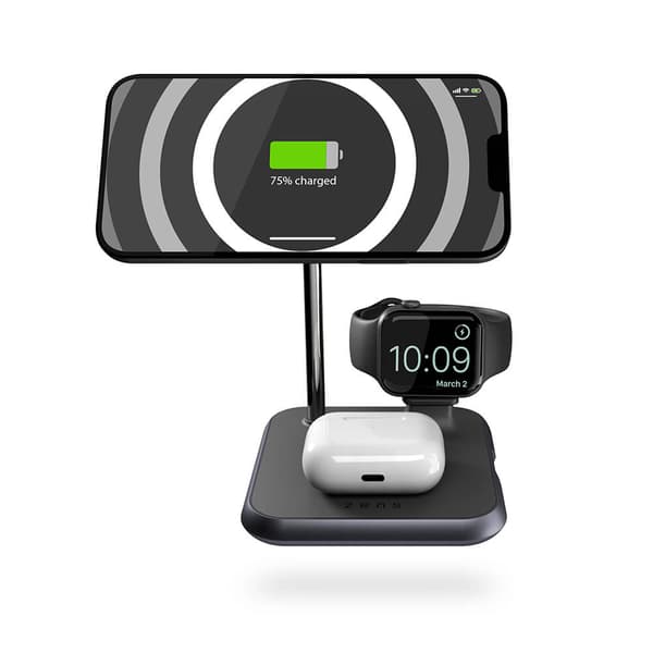Trådløs Lader 4-i-1 Magnetisk + Ur