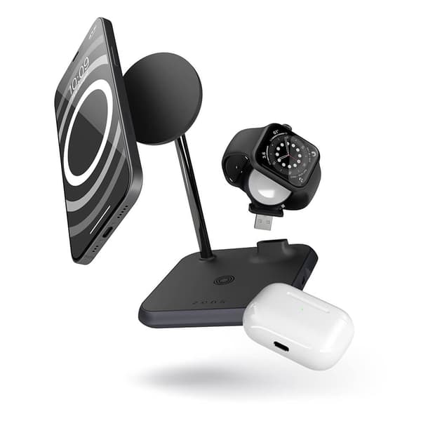 Trådløs Lader 4-i-1 Magnetisk + Ur