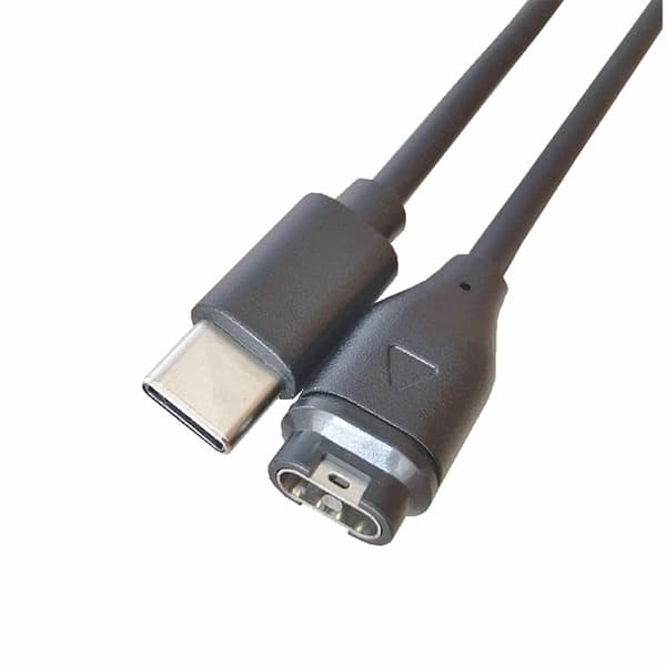 INF Ladekabel til smartklokke med USB-C SortGarmin Fenix 5 / 5X / 5S / 6 / 6X / 6S