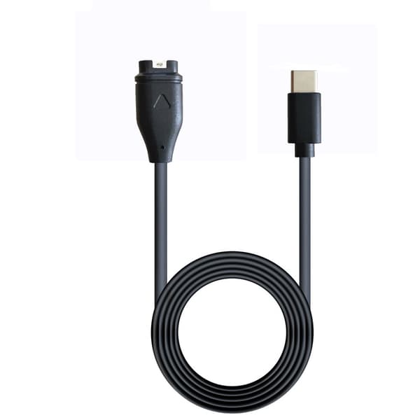 INF Ladekabel til smartklokke med USB-C SortGarmin Fenix 5 / 5X / 5S / 6 / 6X / 6S