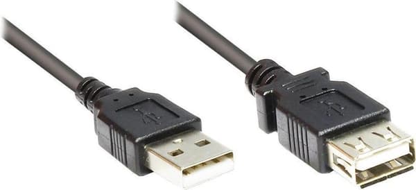 Gode forbindelser - USB forlængerkabel - USB Type A, 4-benet (M) - USB Type A, 4-benet (W) - 0,3 m (USB / Hi-Speed USB) (2511-OF03S)