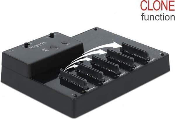 DeLOCK 777 - HDD-dockingstationspladser: 5 - 2,5" (6,4 cm) - SATA 6 Gb/s - 600 MBps - USB3.0 - sort (64098)