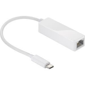 Wentronic Goobay USB-C™ Adapter - RJ45, Vit - snabb anslutning från datorn till ett trådbundet nätverk (56743) Vit