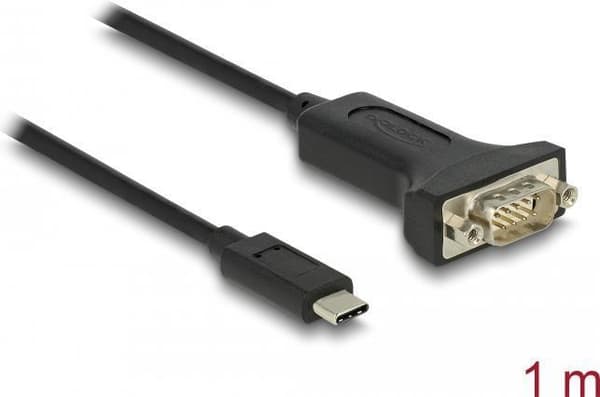 Delock Adapter USB Type-C™ till 1 x seriell RS-232 D-Sub 9-polig hane med muttrar 1 m (64195)