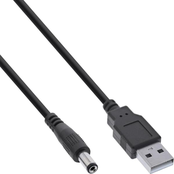 InLine USB DC strømadapterkabel - USB A han til DC 5,5x2,10 mm tøndestik - sc (26806G)