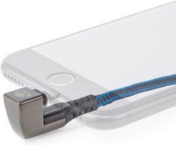 NEDIS USB-kabel USB 2.0 | Apple Lightning 8 pin | USB-C™-stik | 60W | 480 Mbps | Forniklet | 1,00 m | runde | Flettet / Nylon | Blå/sort (GCTB39650AL1