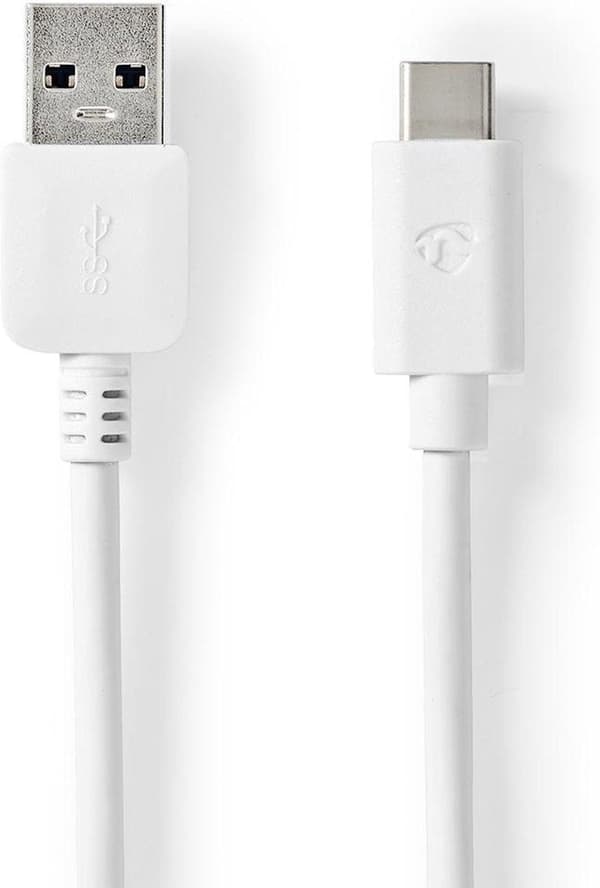 Nedis CCGW61650WT10 USB-kaapeli 1 m USB 3.2 Gen 2 (3.1 Gen 2) USB A USB C Valkoinen (CCGW61650WT10)